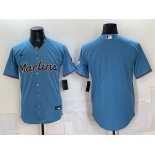 Men's Miami Marlins Blank Blue Cool Base Stitched Baseball Jersey Men's Miami Marlins Blank Blue Cool Base Stitched Baseball Jersey