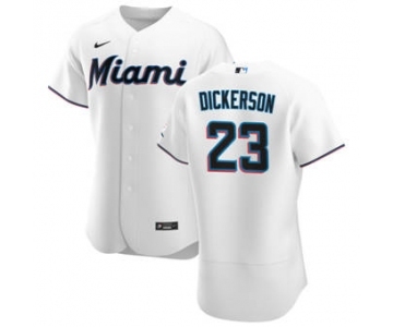 Men's Nike Miami Marlins #23 Corey Dickerson White Home 2020 Authentic Player Baseball Jersey