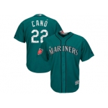 Men Seattle Mariners #22 Robinson Cano Majestic Aqua 2018 Spring Training Cool Base Player Jersey Men Seattle Mariners #22 Robinson Cano Majestic Aqua 2018 Spring Training Cool Base Player Jersey