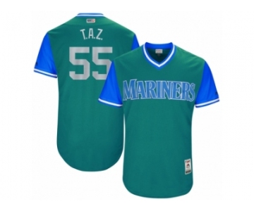Men's 2017 Little League World Series Mariners #55 Tony Zych T.A.Z. Aqua Jersey