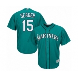 Men's Majestic Seattle Mariners #15 Kyle Seager Authentic Teal Green Alternate Cool Base MLB Jersey Men's Majestic Seattle Mariners #15 Kyle Seager Authentic Teal Green Alternate Cool Base MLB Jersey