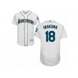Men's Majestic Seattle Mariners #18 Hisashi Iwakuma White Flexbase Authentic Collection MLB Jersey