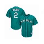 Men's Majestic Seattle Mariners #2 Jean Segura Replica Teal Green Alternate Cool Base MLB Jersey Men's Majestic Seattle Mariners #2 Jean Segura Replica Teal Green Alternate Cool Base MLB Jersey