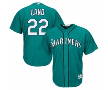 Men's Majestic Seattle Mariners #22 Robinson Cano Authentic Teal Green Alternate Cool Base MLB Jersey