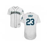 Men's Majestic Seattle Mariners #23 Nelson Cruz White Flexbase Authentic Collection MLB Jersey Men's Majestic Seattle Mariners #23 Nelson Cruz White Flexbase Authentic Collection MLB Jersey