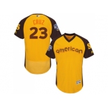 Men's Majestic Seattle Mariners #23 Nelson Cruz Yellow 2016 All-Star American League BP Authentic Collection Flex Base MLB Jersey Men's Majestic Seattle Mariners #23 Nelson Cruz Yellow 2016 All-Star American League BP Authentic Collection Flex Base MLB Jersey