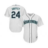 Men's Majestic Seattle Mariners #24 Ken Griffey Authentic White Cool Base MLB Jersey Men's Majestic Seattle Mariners #24 Ken Griffey Authentic White Cool Base MLB Jersey