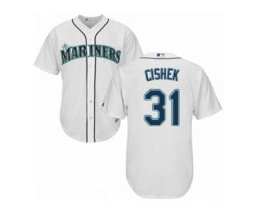Men's Majestic Seattle Mariners #31 Steve Cishek Authentic White Home Cool Base MLB Jersey