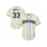 Men's Majestic Seattle Mariners #33 Drew Smyly Replica Cream Alternate Cool Base MLB Jersey Men's Majestic Seattle Mariners #33 Drew Smyly Replica Cream Alternate Cool Base MLB Jersey