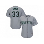 Men's Majestic Seattle Mariners #33 Drew Smyly Replica Grey Road Cool Base MLB Jersey Men's Majestic Seattle Mariners #33 Drew Smyly Replica Grey Road Cool Base MLB Jersey
