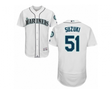 Men's Majestic Seattle Mariners #51 Ichiro Suzuki White Flexbase Authentic Collection MLB Jersey