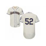 Men's Majestic Seattle Mariners #52 Carlos Ruiz Cream Flexbase Authentic Collection MLB Jersey Men's Majestic Seattle Mariners #52 Carlos Ruiz Cream Flexbase Authentic Collection MLB Jersey