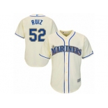 Men's Majestic Seattle Mariners #52 Carlos Ruiz Replica Cream Alternate Cool Base MLB Jersey Men's Majestic Seattle Mariners #52 Carlos Ruiz Replica Cream Alternate Cool Base MLB Jersey