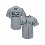 Men's Majestic Seattle Mariners #52 Carlos Ruiz Replica Grey Road Cool Base MLB Jersey Men's Majestic Seattle Mariners #52 Carlos Ruiz Replica Grey Road Cool Base MLB Jersey