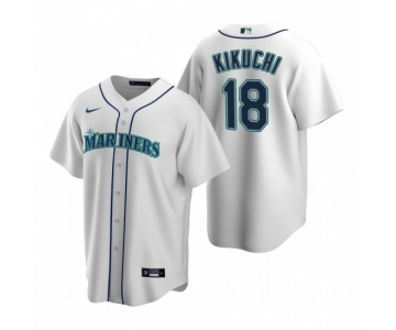 Men's Nike Seattle Mariners #18 Yusei Kikuchi White Home Stitched Baseball Jersey