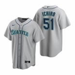 Men's Nike Seattle Mariners #51 Ichiro Suzuki Gray Road Stitched Baseball Jersey