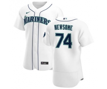 Men's Nike Seattle Mariners #74 Ljay Newsome White Home 2020 Authentic Player Baseball Jersey