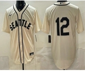 Men's Seattle Mariners #12 Josh Naylor Cream Alternate Stitched Jersey Men's Seattle Mariners #12 Josh Naylor Cream Alternate Stitched Jersey