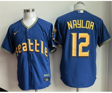 Men's Seattle Mariners #12 Josh Naylor Royal 2025 Cool Base Stitched jersey