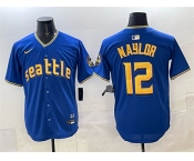 Men's Seattle Mariners #12 Josh Naylor Royal 2025 Limited Stitched jersey