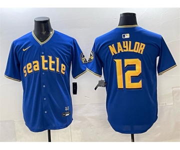 Men's Seattle Mariners #12 Josh Naylor Royal 2025 Limited Stitched jersey