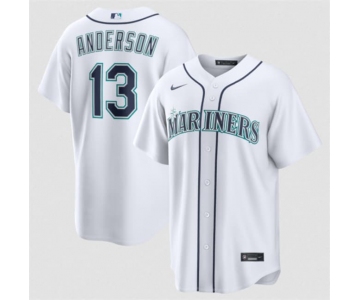 Men's Seattle Mariners #13 Kade Anderson White Cool Base Limited Stitched jersey