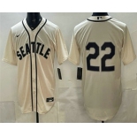 Men's Seattle Mariners #22 Bryan Woo Cream Alternate Stitched Jersey Men's Seattle Mariners #22 Bryan Woo Cream Alternate Stitched Jersey