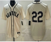Men's Seattle Mariners #22 Bryan Woo Cream Alternate Stitched Jersey Men's Seattle Mariners #22 Bryan Woo Cream Alternate Stitched Jersey