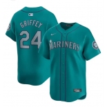 Men's Seattle Mariners #24 Ken Griffey Jr. Aqua Alternate Limited Stitched jersey Men's Seattle Mariners #24 Ken Griffey Jr. Aqua Alternate Limited Stitched jersey
