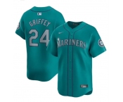 Men's Seattle Mariners #24 Ken Griffey Jr. Aqua Alternate Limited Stitched jersey Men's Seattle Mariners #24 Ken Griffey Jr. Aqua Alternate Limited Stitched jersey