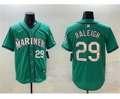 Men's Seattle Mariners #29 Cal Raleigh Aqua Limited Stitched jersey