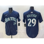 Men's Seattle Mariners #29 Cal Raleigh Navy Limited Stitched jersey Men's Seattle Mariners #29 Cal Raleigh Navy Limited Stitched jersey