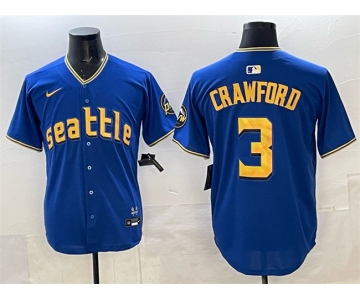 Men's Seattle Mariners #3 Cal Raleigh Royal 2025 Limited Stitched jersey