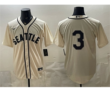 Men's Seattle Mariners #3 J.P. Crawford Cream Alternate Stitched Baseball Jersey