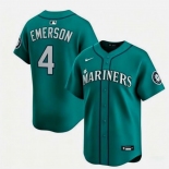Men's Seattle Mariners #4 Colt Emerson Aqua Limited Stitched jersey Men's Seattle Mariners #4 Colt Emerson Aqua Limited Stitched jersey