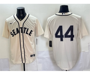Men's Seattle Mariners #44 Julio Rodríguez Cream Alternate Stitched Baseball Jersey