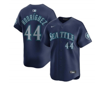 Men's Seattle Mariners #44 Julio Rodríguez Navy Limited Stitched Baseball Jersey