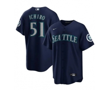Men's Seattle Mariners #51 Ichiro Suzuki Navy Cool Base Stitched Baseball Jersey