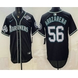 Men's Seattle Mariners #56 Randy Arozarena 50th Black Out Style Vapor Premier Limited Jersey Men's Seattle Mariners #56 Randy Arozarena 50th Black Out Style Vapor Premier Limited Jersey