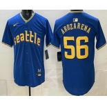 Men's Seattle Mariners #56 Randy Arozarena Blue City Limited Jersey Men's Seattle Mariners #56 Randy Arozarena Blue City Limited Jersey
