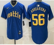 Men's Seattle Mariners #56 Randy Arozarena Blue City Limited Jersey Men's Seattle Mariners #56 Randy Arozarena Blue City Limited Jersey