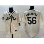 Men's Seattle Mariners #56 Randy Arozarena Cream 50th Anniversary Alternate Stitched Baseball Jersey Men's Seattle Mariners #56 Randy Arozarena Cream 50th Anniversary Alternate Stitched Baseball Jersey