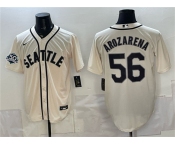 Men's Seattle Mariners #56 Randy Arozarena Cream 50th Anniversary Alternate Stitched Baseball Jersey Men's Seattle Mariners #56 Randy Arozarena Cream 50th Anniversary Alternate Stitched Baseball Jersey