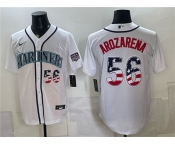 Men's Seattle Mariners #56 Randy Arozarena White USA 250 Fourth of July Home Stitched Baseball Jersey Men's Seattle Mariners #56 Randy Arozarena White USA 250 Fourth of July Home Stitched Baseball Jersey