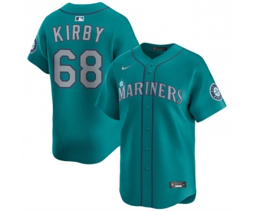 Men's Seattle Mariners #68 George Kirby Aqua Limited Stitched Baseball Jersey