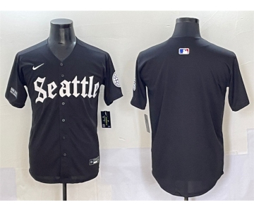 Men's Seattle Mariners Blank Black 'Deep Sea Gothic Edition' Vapor Premier Limited Stitched Baseball Jersey