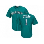 Seattle Mariners #1 Jarrod Dyson Authentic Teal Green Team Logo Fashion Cool Base MLB Jersey Seattle Mariners #1 Jarrod Dyson Authentic Teal Green Team Logo Fashion Cool Base MLB Jersey