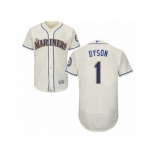 Seattle Mariners #1 Jarrod Dyson Cream Flexbase Authentic Collection MLB Jersey Seattle Mariners #1 Jarrod Dyson Cream Flexbase Authentic Collection MLB Jersey