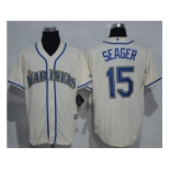 Seattle Mariners #15 Kyle Seager Cream New Cool Base Stitched MLB Jersey Seattle Mariners #15 Kyle Seager Cream New Cool Base Stitched MLB Jersey