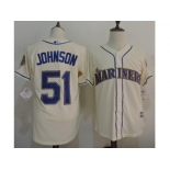 Seattle Mariners #51 Randy Johnson Cream New Cool Base Stitched MLB Jersey Seattle Mariners #51 Randy Johnson Cream New Cool Base Stitched MLB Jersey